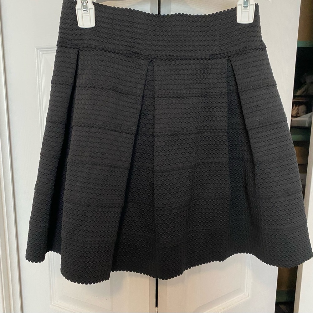 Woven black fit and flair skirt